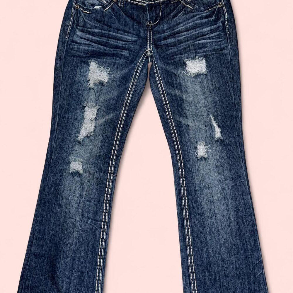 Almost-Famous Women's Blue and Navy Jeans